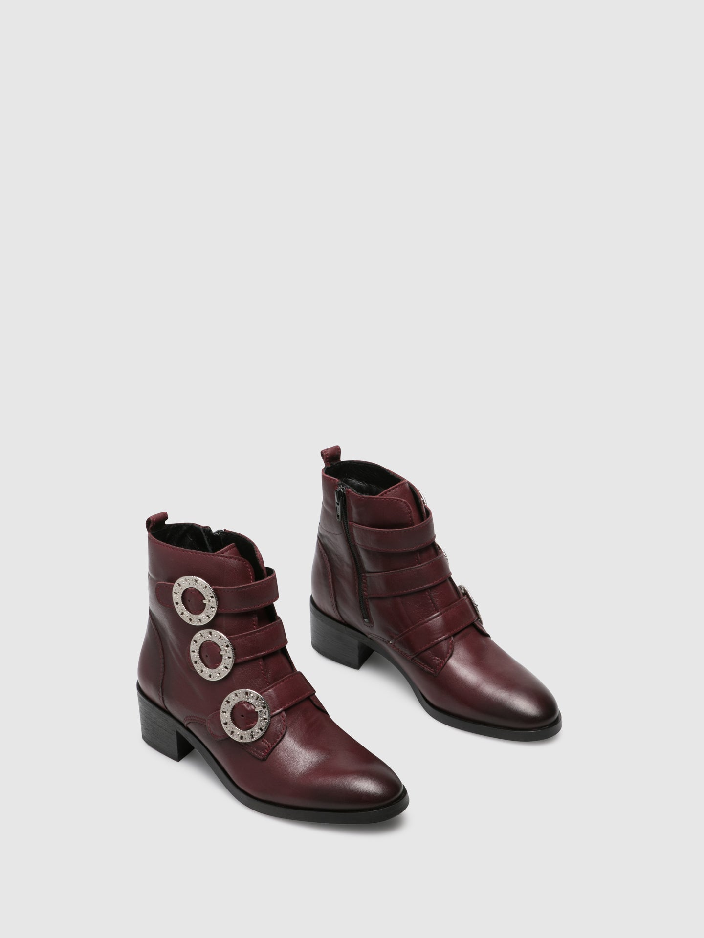 Foreva Crimson Zip up Ankle Boots